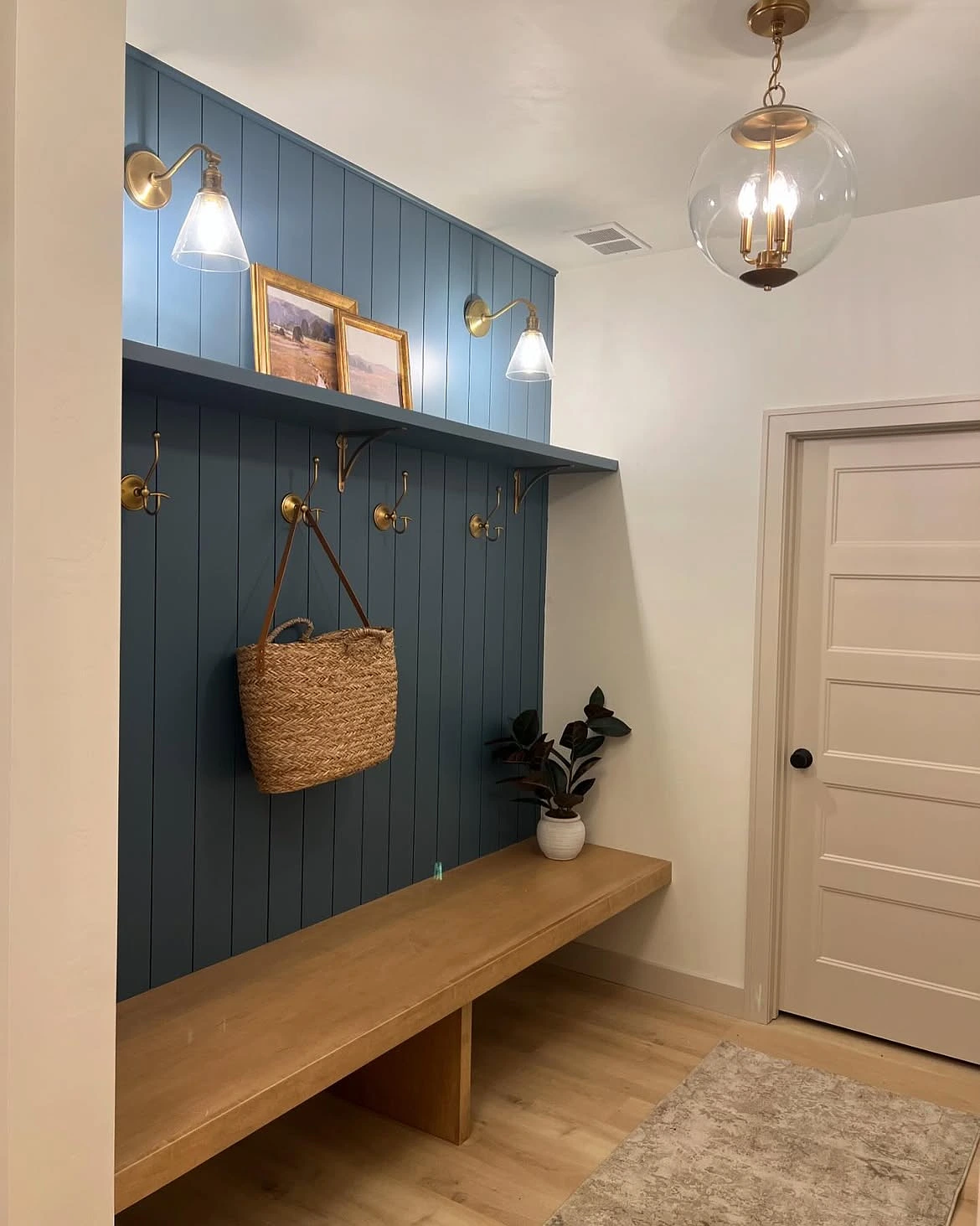 Minimum Mud room Width For A Bench Across From An Inswing Door